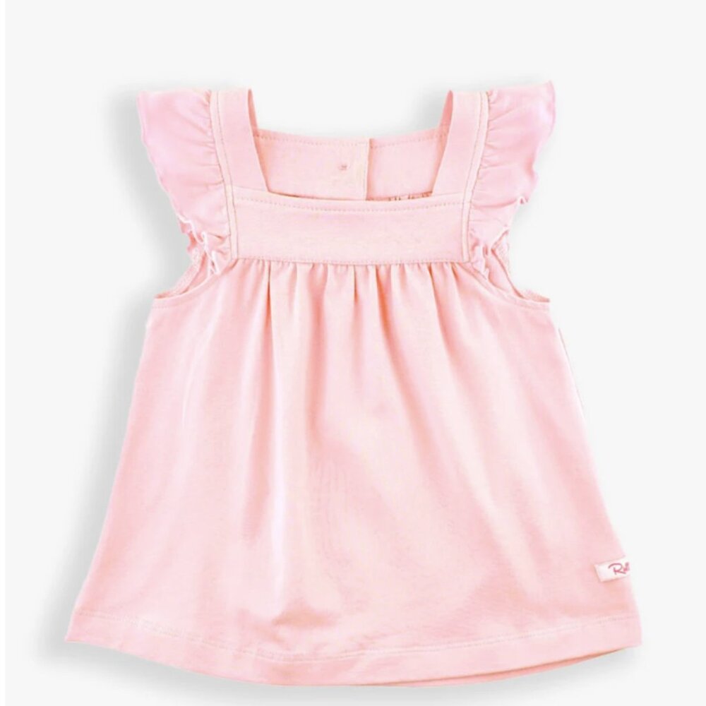 NWT Ruffle Butts Pink Square Neck Flutter Tank Knit 12-18 months